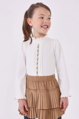 Mayoral bluza copii culoarea bej, cu imprimeu , Bluze subțiri Dama
