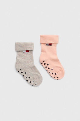 Tommy Hilfiger sosete copii 2-pack culoarea roz Dama