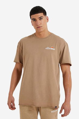 Ellesse tricou din bumbac culoarea maro, cu imprimeu SHM13796-GREEN Barbati