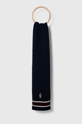 Polo Ralph Lauren esarfa din amestec de lana culoarea albastru marin, neted bleumarin Barbati