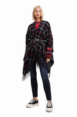 Desigual poncho culoarea negru Dama