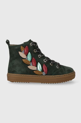 Pom D'api adidasi de piele intoarsa pentru copii SWAG TENDER culoarea verde , Teniși înalţi Dama