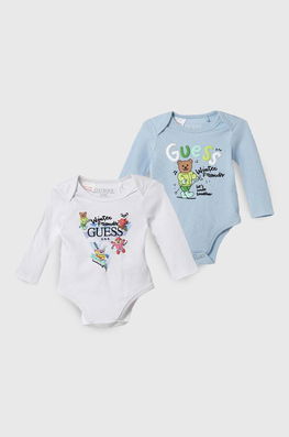 Guess body din bumbac pentru bebelusi 3-pack , Mânecă lungă alb Barbati