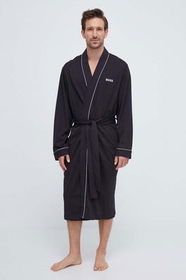 BOSS halat de baie din bumbac culoarea negru Barbati