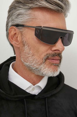 Philipp Plein ochelari de soare barbati, culoarea gri