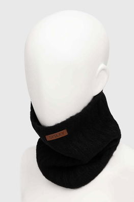 Sisley fular din amestec de lana culoarea negru, neted , Fulare împletite Barbati