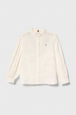 Tommy Hilfiger camasa de bumbac pentru copii culoarea bej , Cămăşi Dama