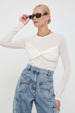 Pinko longsleeve din amestec de casmir culoarea bej Dama