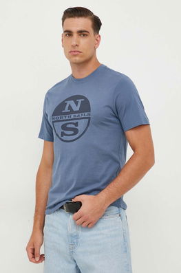North Sails tricou din bumbac cu imprimeu albastru Barbati