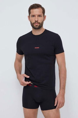 HUGO tricou și boxeri culoarea negru, neted Barbati