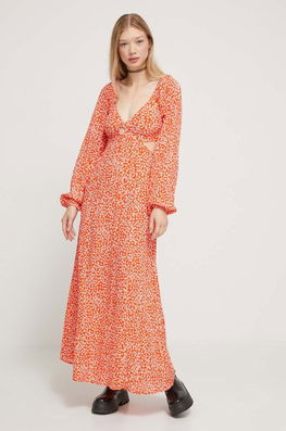 Billabong rochie culoarea portocaliu, maxi, evazati Dama