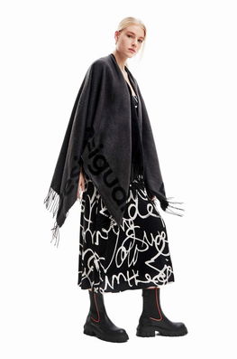 Desigual poncho culoarea gri Dama