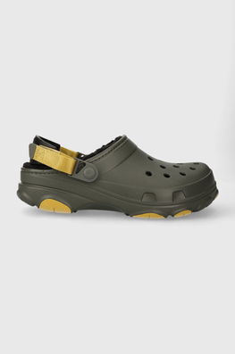 Crocs papuci Alle Terrain Lined Clog barbati, culoarea verde, 207936