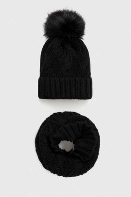 Answear Lab caciula si fular culoarea negru Dama