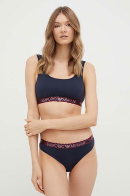 Emporio Armani Underwear set de sutien si chiloti culoarea albastru marin bleumarin Dama
