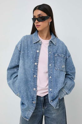 Miss Sixty camasa jeans femei, cu guler clasic, relaxed albastru Dama