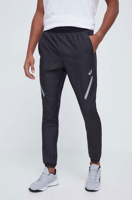 Asics pantaloni de alergare culoarea negru, cu imprimeu Barbati