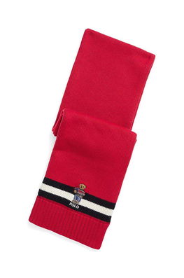 Polo Ralph Lauren eșarfă din bumbac pentru copii culoarea rosu, cu imprimeu , Fulare Barbati