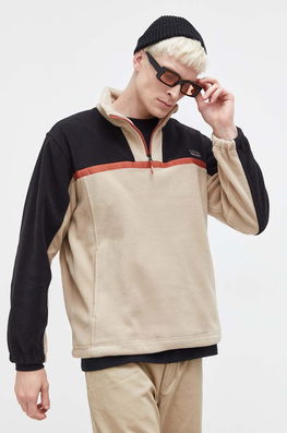 Protest hanorac fleece culoarea bej, modelator Barbati
