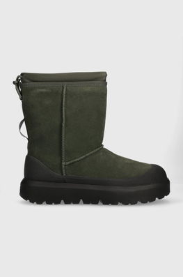 UGG cizme de zapada din piele intoarsa Classic Short Weather Hybrid culoarea verde, 1143992 Barbati