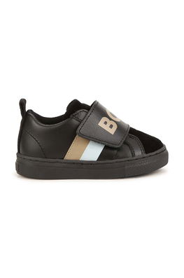 BOSS teniși din piele copii culoarea negru , Sneakers Barbati