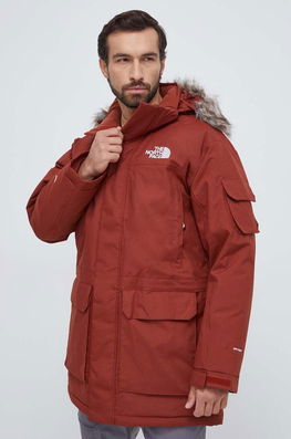 The North Face geaca de puf barbati, culoarea bordo, de iarna burgundia