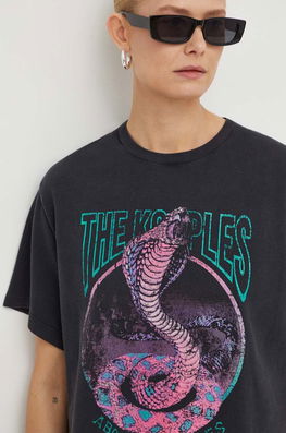 The Kooples tricou din bumbac femei, culoarea gri Dama