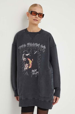 The Kooples hanorac de bumbac femei, culoarea gri, cu imprimeu Dama