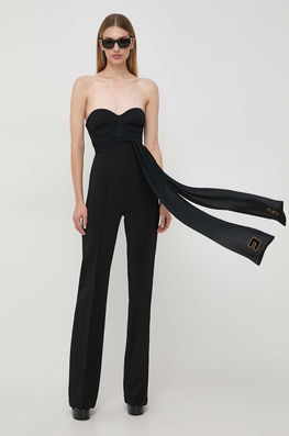Elisabetta Franchi salopeta culoarea negru, cold shoulder Dama