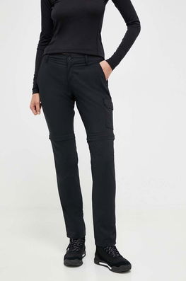 Columbia pantaloni de exterior Silver Ridge Utility culoarea negru, mulata, medium waist Dama