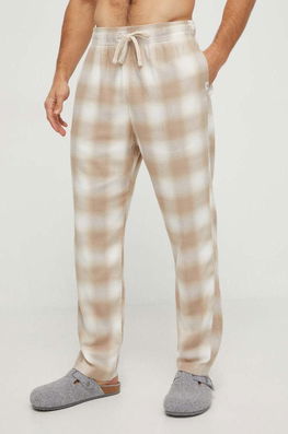 Hollister Co. pantaloni de pijama barbati, culoarea maro, modelator