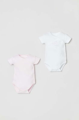 OVS body din bumbac pentru bebelusi 2-pack , Manecă scurtă roz Dama