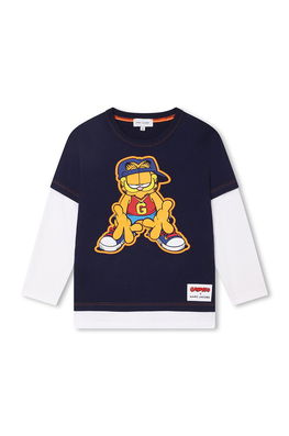 Marc Jacobs longsleeve din bumbac pentru copii x Garfield culoarea albastru marin, cu imprimeu , Mânecă lunga bleumarin Dama