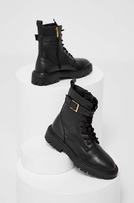 Answear Lab cizme de piele X limited collection NO SHAME femei, culoarea negru, cu toc plat Dama