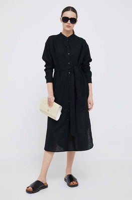 GAP rochie din in culoarea negru, midi, oversize Dama