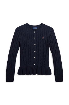 Polo Ralph Lauren cardigan din bumbac pentru copii culoarea albastru marin, light , Cardigane bleumarin Dama