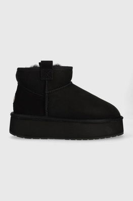 Emu Australia cizme de zapada din piele intoarsa Foy Flatform Micro culoarea negru, W13073.BLAK Dama