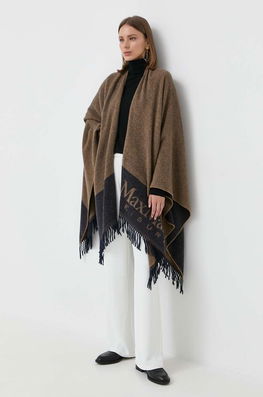 Max Mara Leisure poncho de lana culoarea maro Dama