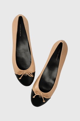Tory Burch balerini de piele CAP-TOE BALLET culoarea bej, 154513-200 Dama