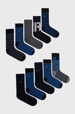 CR7 Cristiano Ronaldo Șosete (10-pack) bărbați, culoarea albastru marin bleumarin Barbati