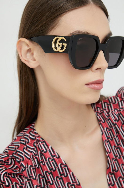 Gucci ochelari de soare femei, culoarea negru Dama