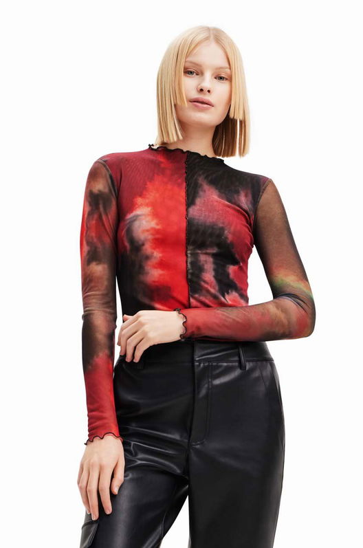 Desigual longsleeve femei, cu turtleneck multicolor Dama