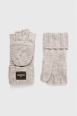 Superdry manusi din amestec de lana culoarea gri Dama