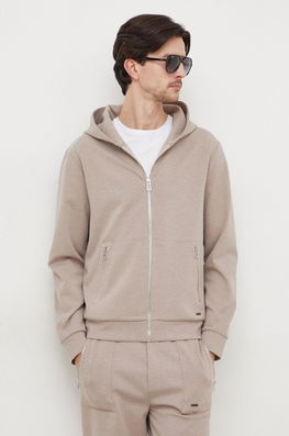 Joop! bluza barbati, culoarea bej, cu glugă, neted