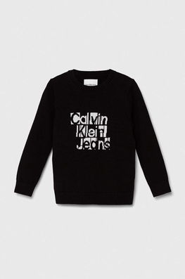 Calvin Klein Jeans pulover de bumbac pentru copii culoarea negru, light , Pulovere Barbati