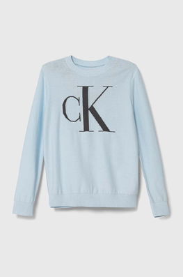 Calvin Klein Jeans pulover de bumbac pentru copii light , Pulovere albastru Barbati