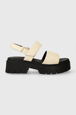 HUGO sandale de piele KrisSandal femei, culoarea bej, cu platforma, 50513525 Dama