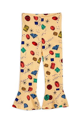 Mini Rodini leggins copii culoarea galben, modelator , Leggings Dama