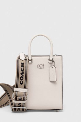 Coach borseta de piele culoarea bej