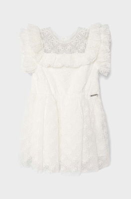 Guess rochie fete culoarea alb, midi, evazati Dama
